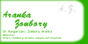 aranka zombory business card